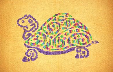 Tribal Turtle 2 - White Willow Stitching
