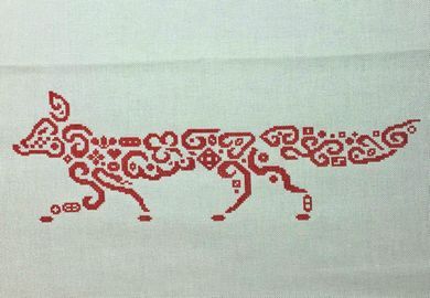 Tribal Fox - White Willow Stitching