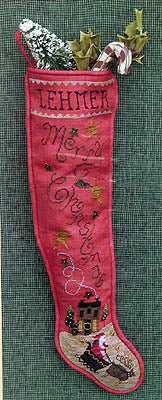 Cinnamon Stick Stocking III, Merry Christmas - Homespun Elegance