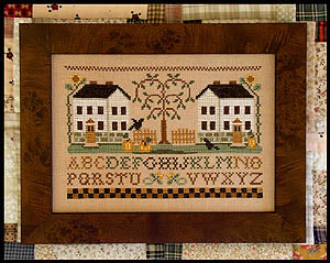 Two White Houses - Little House Needleworks