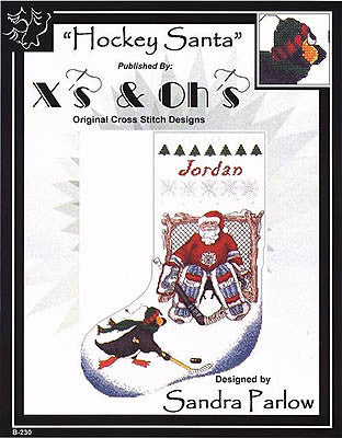 Hockey Santa Stocking - Xs and Ohs