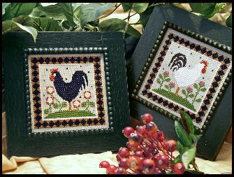 Two Roosters - Little House Needleworks