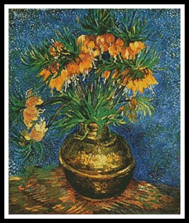 Fritillaries In A Copper Vase - Artecy Cross Stitch