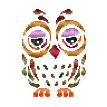 Art Deco Owl 1 - Cross Stitch Wonders