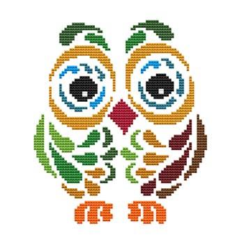 Art Deco Owl 2 - Cross Stitch Wonders