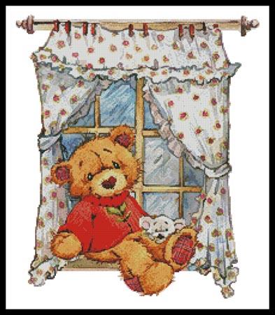 Teddy At Window - Artecy Cross Stitch