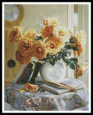 Yellow Roses Painting - Artecy Cross Stitch
