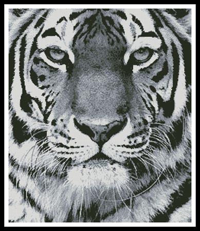 Tiger Portrait (Black And White) - Artecy Cross Stitch