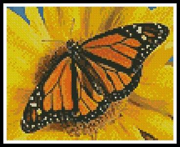 Mini Monarch Sunflower - Artecy Cross Stitch