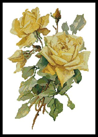 Victorian Yellow Roses - Artecy Cross Stitch