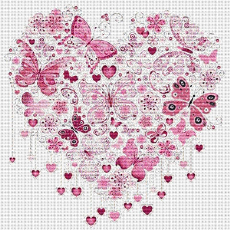 Butterfly Heart - X Squared Cross Stitch