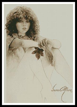 Girl With Maple Leaf - Artecy Cross Stitch