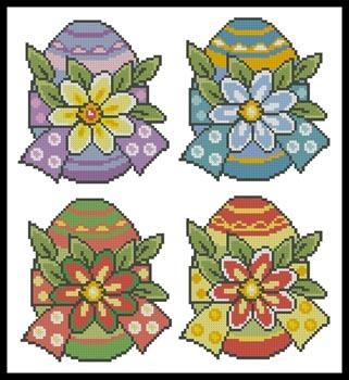 Floral Easter Eggs - Artecy Cross Stitch