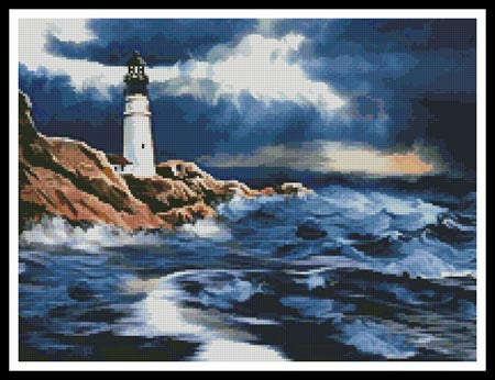 Lighthouse In A Storm - Artecy Cross Stitch