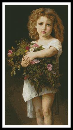 Girl Holding Flowers - Artecy Cross Stitch