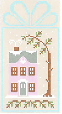 Winter Wonderland 5 - Frosty Pink House - Country Cottage Needleworks