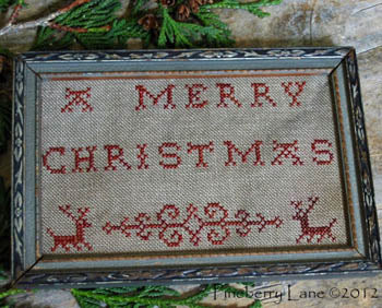 Merry Christmas Redwork Sampler - Pineberry Lane