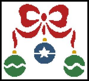 Ornaments And Bow - Artecy Cross Stitch