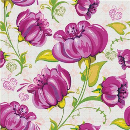 Flowers And Hearts - X Squared Cross Stitch