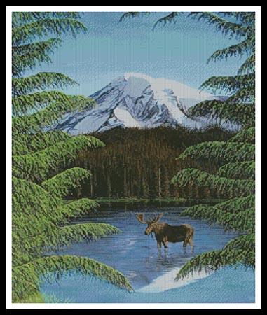 Moose Near Mt Rainier - Artecy Cross Stitch