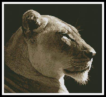 Lioness Profile - Artecy Cross Stitch