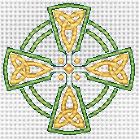 Celtic Cross - Green/Gold - Artists Alley