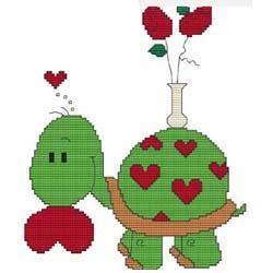 Calendar Turtle February - Cross Stitch Wonders