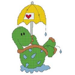 Calendar Turtle April - Cross Stitch Wonders
