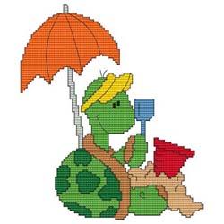 Calendar Turtle August - Cross Stitch Wonders