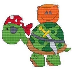 Calendar Turtle October - Cross Stitch Wonders