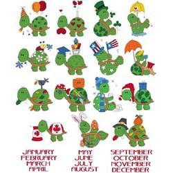 Calendar Turtles Combo - Cross Stitch Wonders