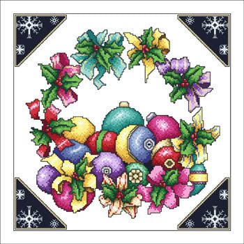 Ribbon Wreath and Ornaments - Vickery Collection