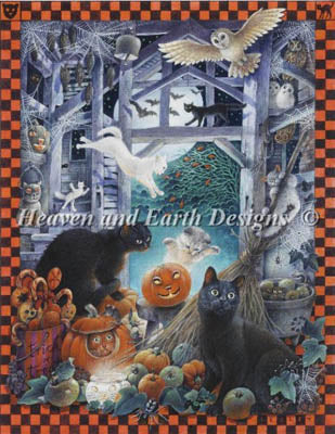 Mini Lesley's Cats At Halloween - Heaven and Earth Designs