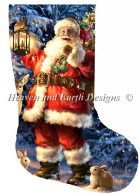 Woodland Santa Stocking - Heaven and Earth Designs