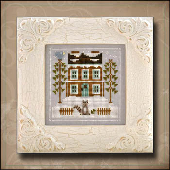 Frosty Forest 1, Raccoon Cabin - Country Cottage Needleworks