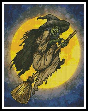Witch On A Broom - Artecy Cross Stitch