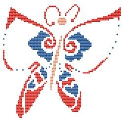 Summer Butterfly Red/Blue - Cross Stitch Wonders