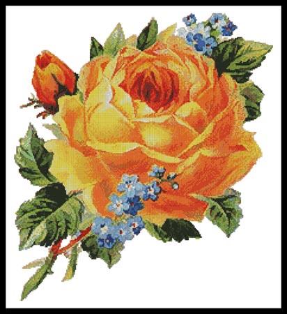 Antique Yellow Rose 2 - Artecy Cross Stitch