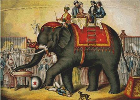 Performing Elephant - X Squared Cross Stitch