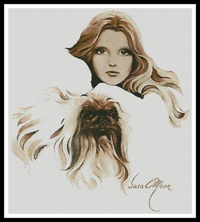 Catherine And Pekingese - Artecy Cross Stitch