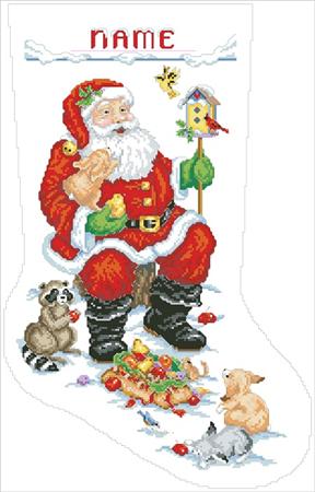 Santa & Animals Stocking - Kooler Design Studio