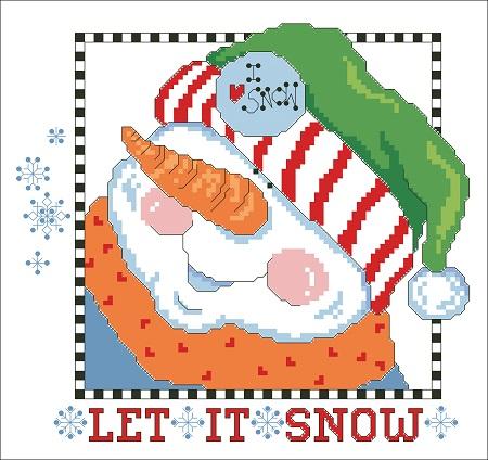 Let It Snow Snowman Head - Kooler Design Studio