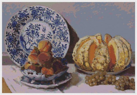 Still Life With Melon And Grapes - Art of Stitch, The