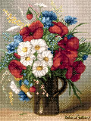 Small Bouquet Of Poppies And Daisies - Solaria Gallery