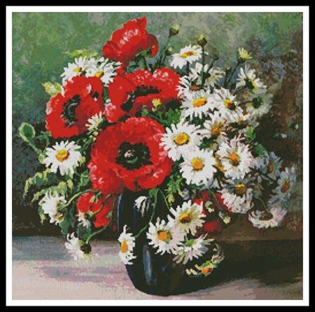 Poppies And Daisies - Artecy Cross Stitch