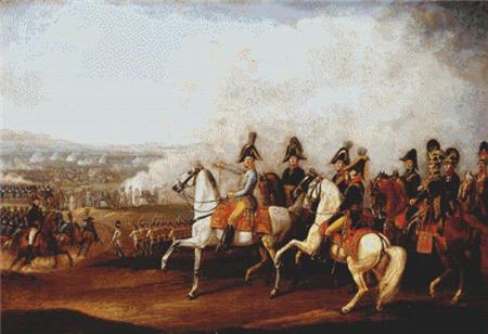 Austrian Staff Officers Watching The Progress Of Battle - X Squared Cross Stitch