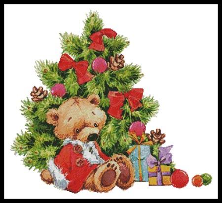 Teddy Under Christmas Tree - Artecy Cross Stitch