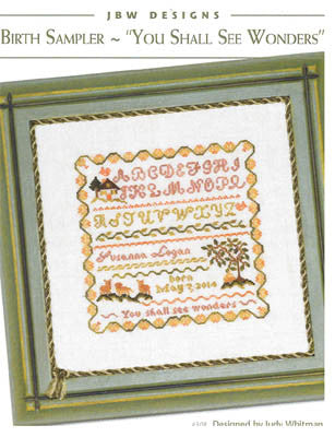 Birth Sampler-"You Shall See Wonders" - JBW Designs