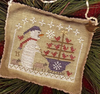 Snow Birds in Tow, 2015 Snowman Ornament - Homespun Elegance