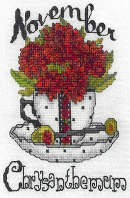 Teacup Birth Flower, November - Xs and Ohs